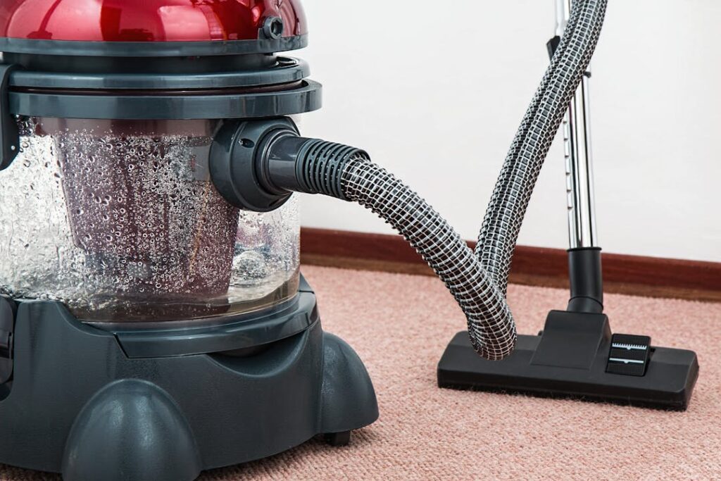 A carpet cleaning machine